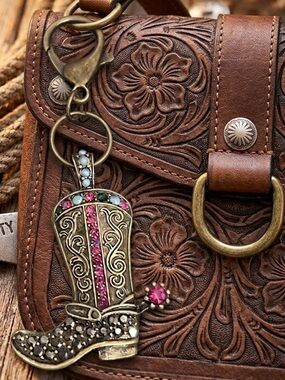 Blingy Cowboy Boot Bag Charm